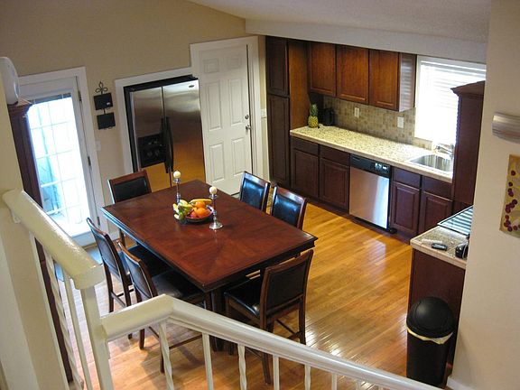 Kitchen view from upstairs landing