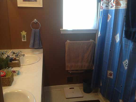 largest bath with 2 sinks, tub & shower