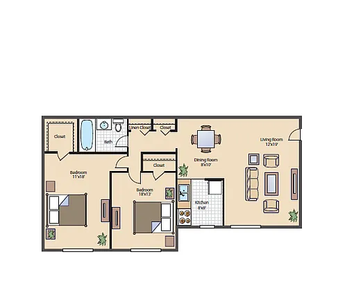 Floor plan 2 Bedroom