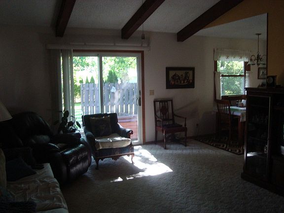 Main family room with cathedral ceiling