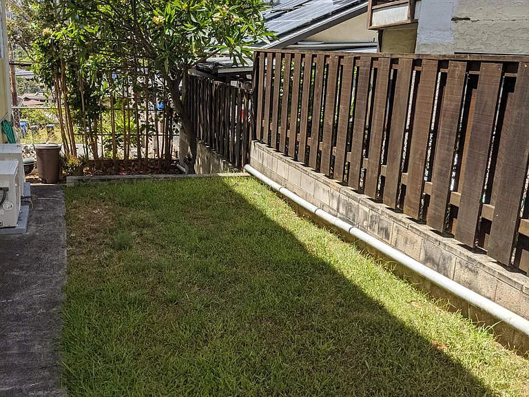 Yard on left side of property