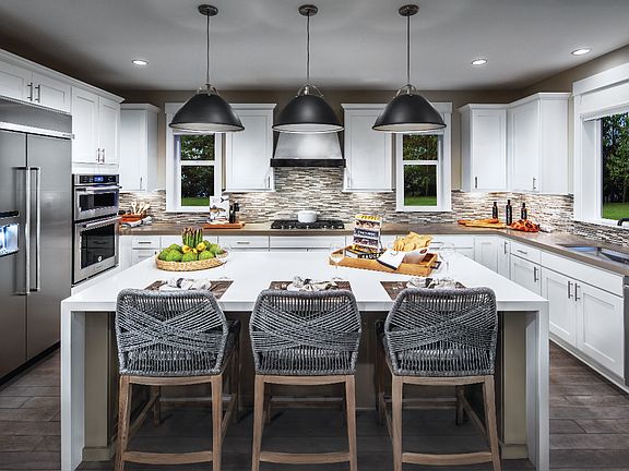 Well designed kitchen offers plenty of cabinet space, plus a walk-in pantry