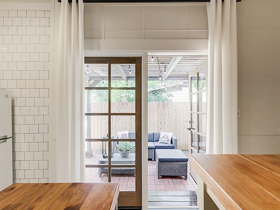 French Doors from the kitchen to the outdoor Patio.