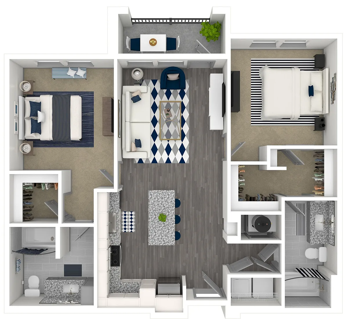 Floor plan The Topaz (B1) | 1056 SF