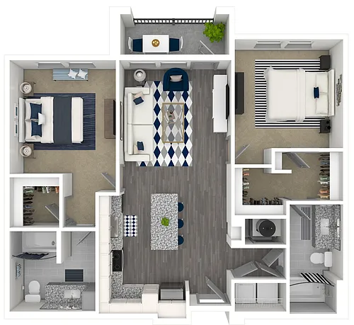 Floor plan The Topaz (B1) | 1056 SF