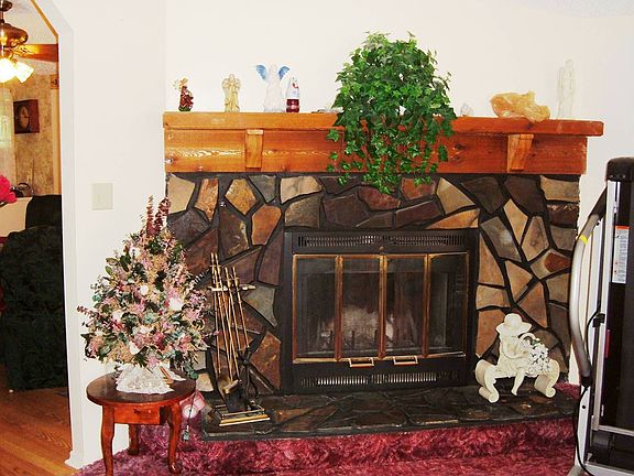 Wood Burning Fireplace in Family Room