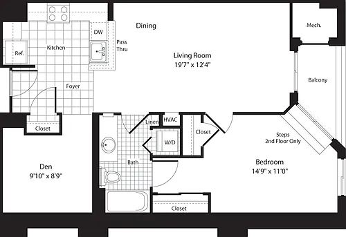 Floor plan 1 Bedroom U