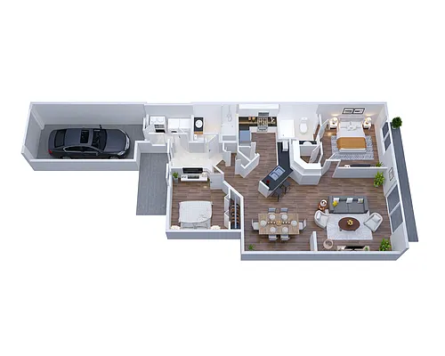 Floor plan B5 - (Garage Included with Rent)