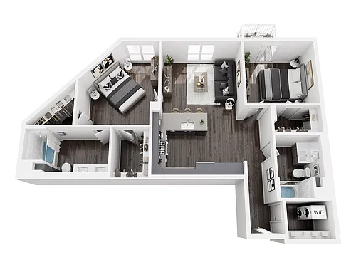 Floor plan 2x2-2BDF