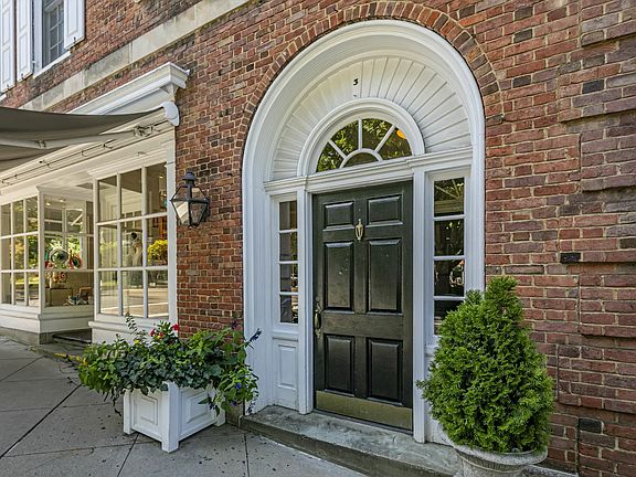 Street entrance from Palmer Square. For security, you need a key to enter the common hallway before walking up stairs.