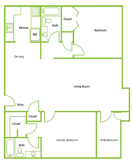 Floor plan 2X2 S
