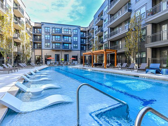 Our pool is complete with a poolside yoga area.