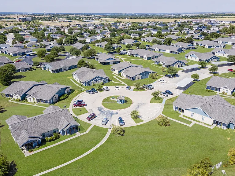 Aerial View of Crescent Village Community in Elgin, TX