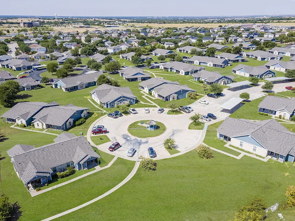 Aerial View of Crescent Village Community in Elgin, TX