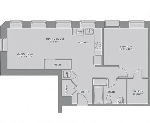 Floor plan 1 Bed/1 Bath-A12