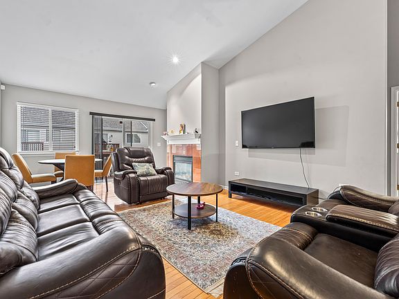 High Ceiling Family Room with LED Lighting