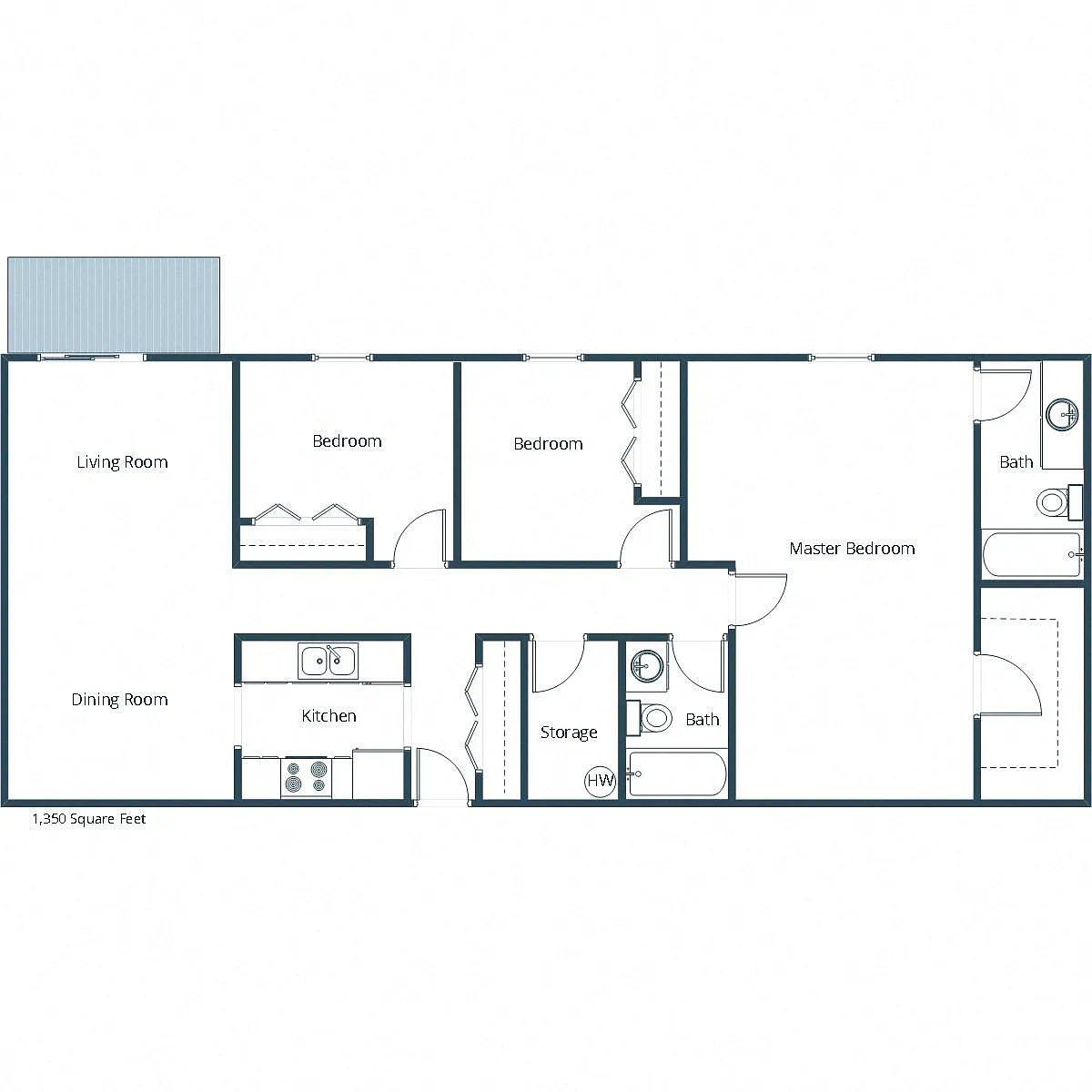 Floor plan Three Bedroom 32A