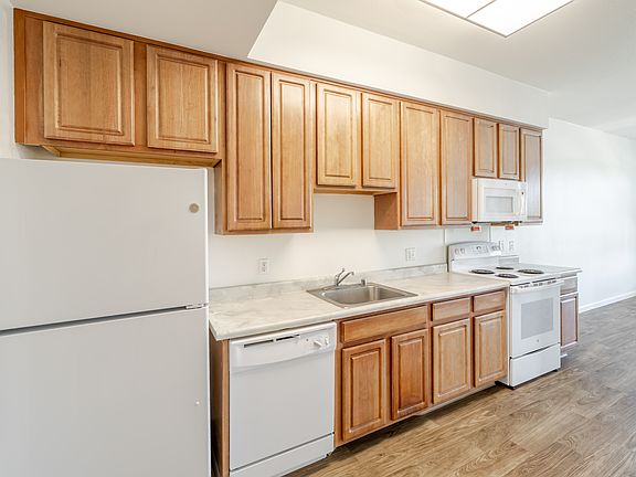 Modern kitchen with ample cabinet space and contemporary appliances.