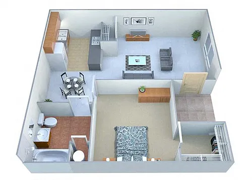 Floor plan One Bedroom Phase II
