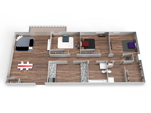 Floor plan Renovated Three Bedroom