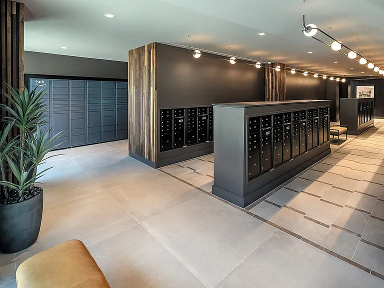 Mailroom and 24/7 controlled access Amazon Hub lockers
