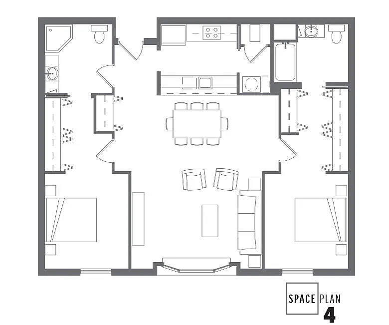 Floor plan 2/2 Bay Window