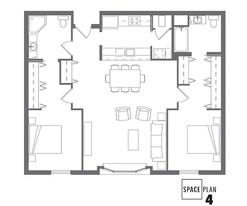 Floor plan 2/2 Bay Window
