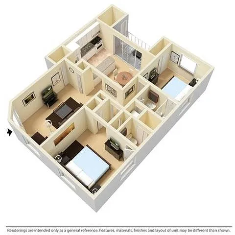 Floor plan 2 Bed/2 Bath- Millers Crossing