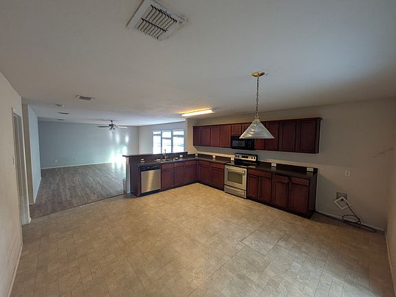 dining area open to the kitchen