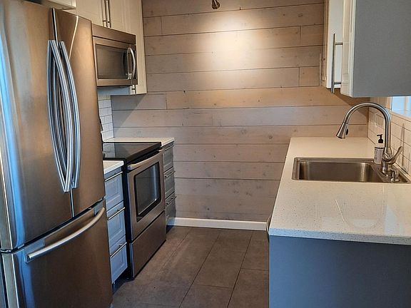 Shiplap wall in kitchen