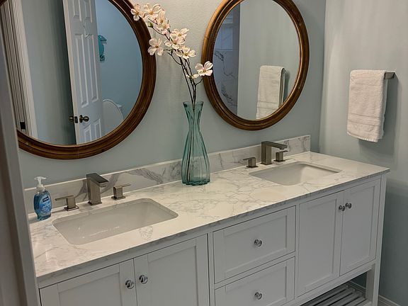 Brand new primary bathroom with walk in shower.