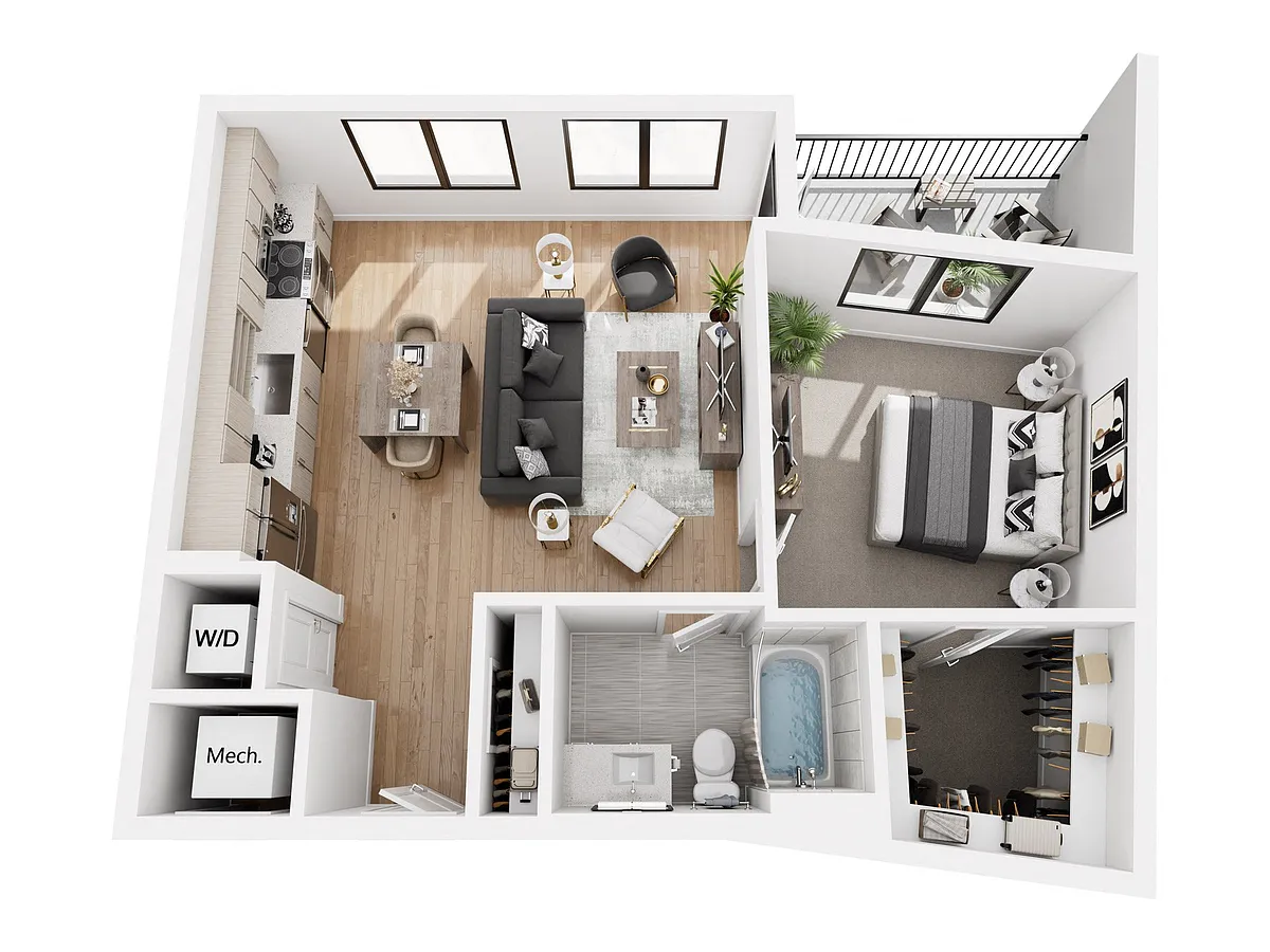 Floor plan 1BR-D