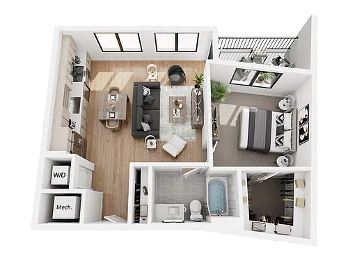 Floor plan 1BR-D.1
