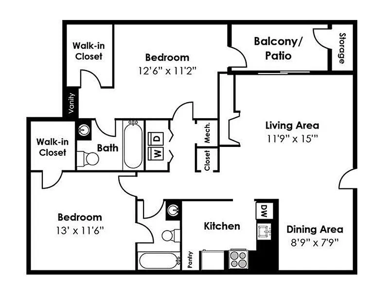 Floor plan 2x2A