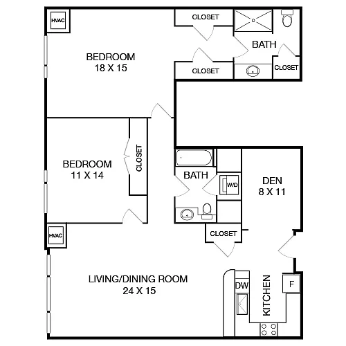 Floor plan Market with Den
