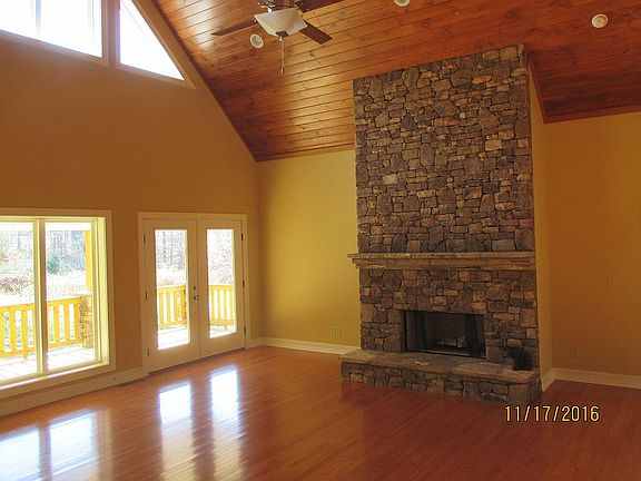 Real rock fireplace.