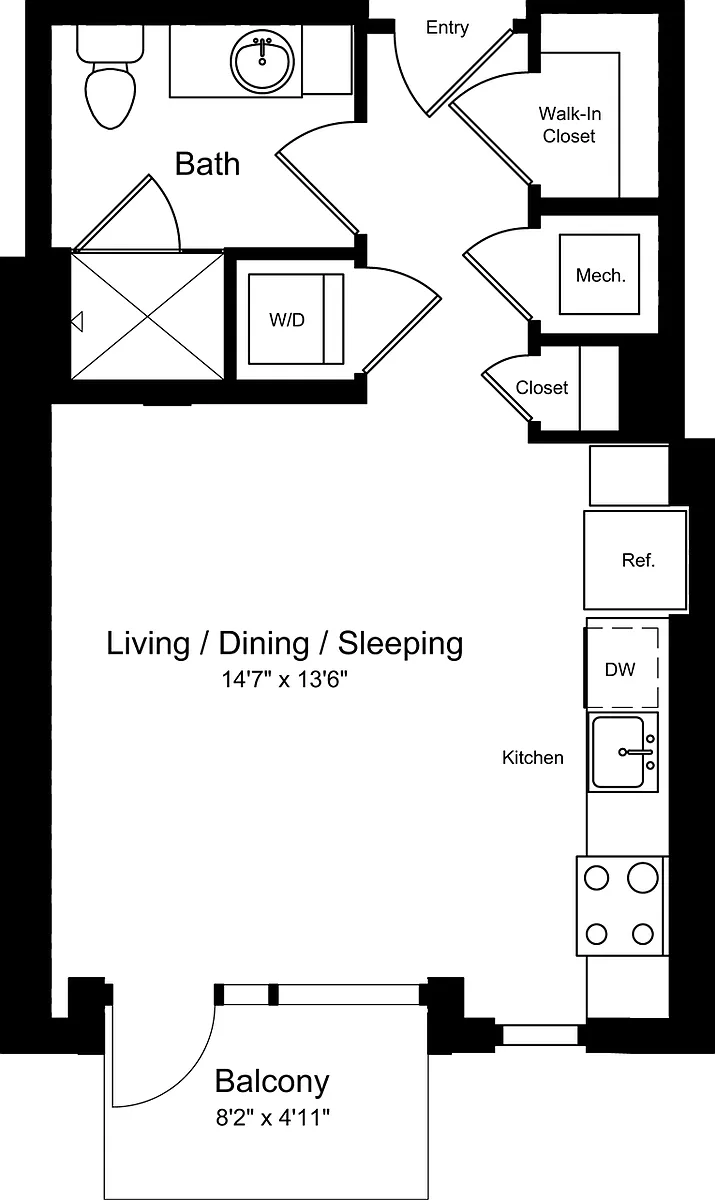 Floor plan S01 with Balcony