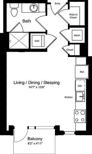 Floor plan S01 with Balcony