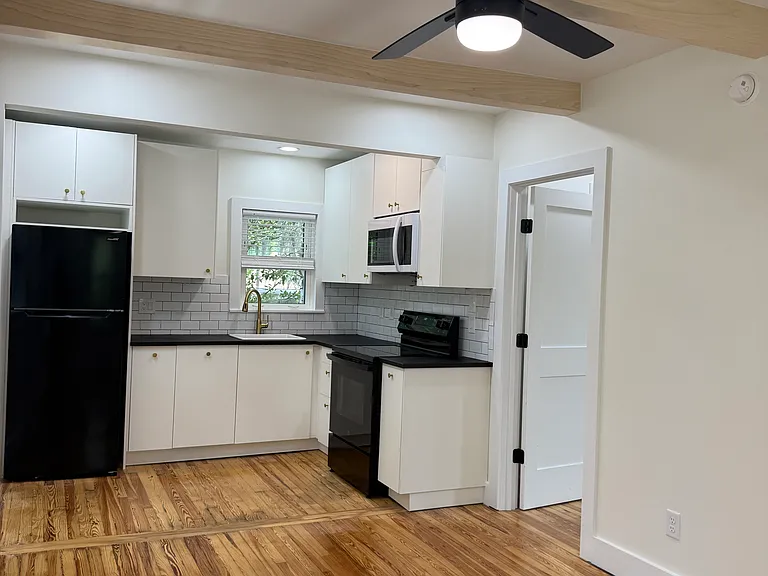 Open floor plan and hardwood floors