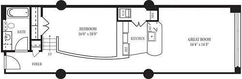 Floor plan CO-A One Bedroom, One Bathroom