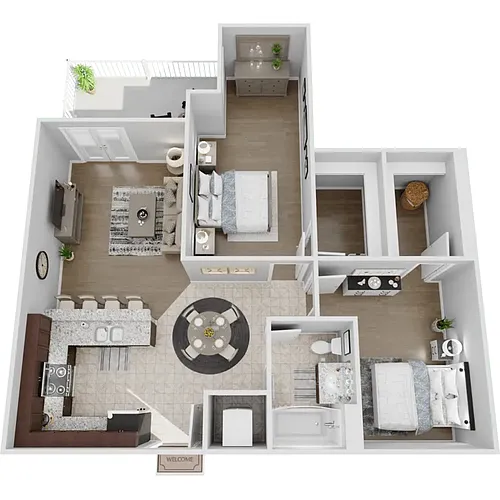 Floor plan 2 Bed 1 Bath
