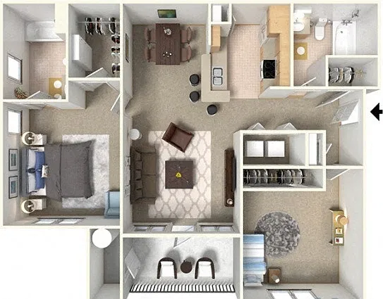 Floor plan 2 BEDROOM 2 BATH