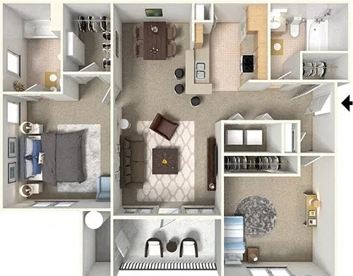 Floor plan 2 BEDROOM 2 BATH
