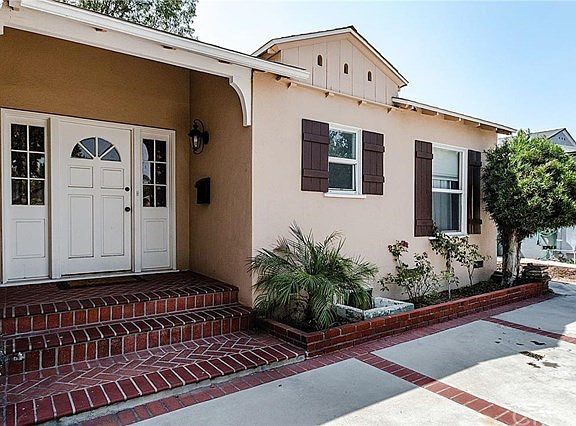 Front entrance with custom brick work.