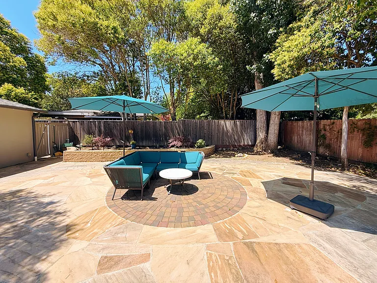 Backyard patio area