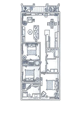 Floor plan 3 Bedrooms, 2 Bathrooms