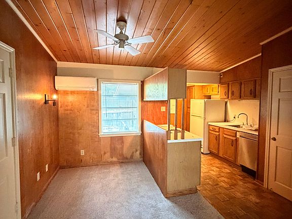 Mid-century-modern style kitchen and dining area.