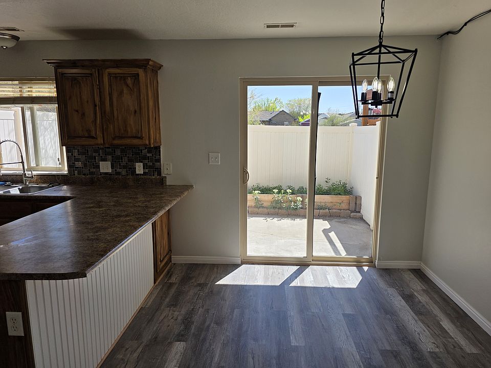 walk out backyard space and room for flowers or gardening.