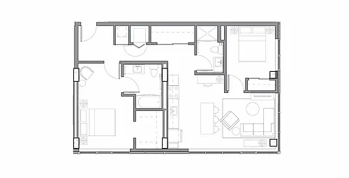 Floor plan 2X2 A