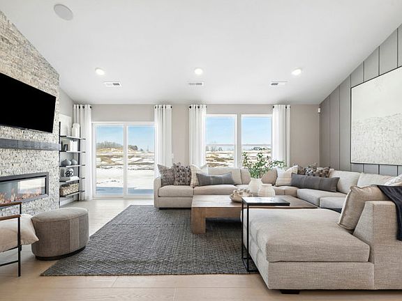 The sprawling gathering room with soaring ceilings.